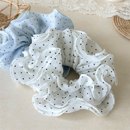 Gifty - Ruffled Polka Dot Polyester Scrunchie