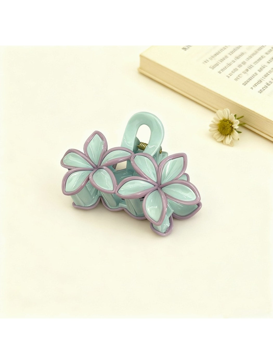 Beau - Double Flower Petal Cutout Claw Hair Clip