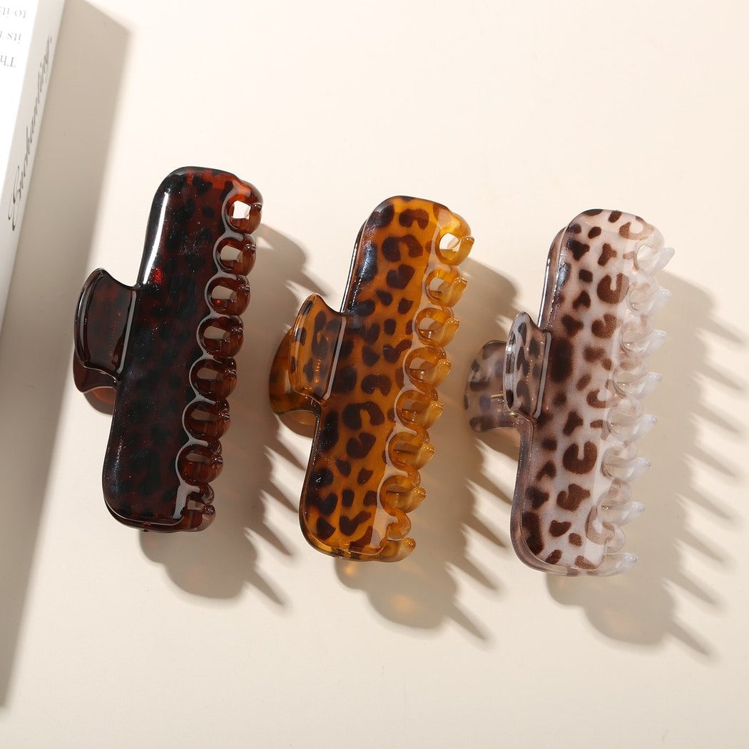 Beau - Retro Gloss Finish Rectangular Claw Hair Clip