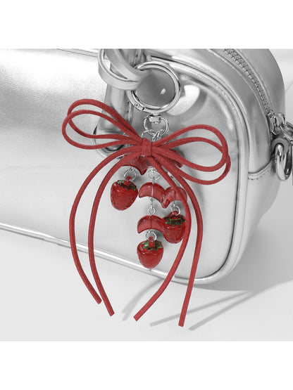 Keypus - Y2K Lace Bow Heart Strawberry Bag Charm Keychain