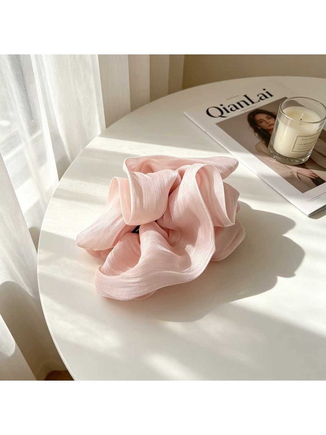 Beau - Ruched Cloud Polyester Banana Hair Clip