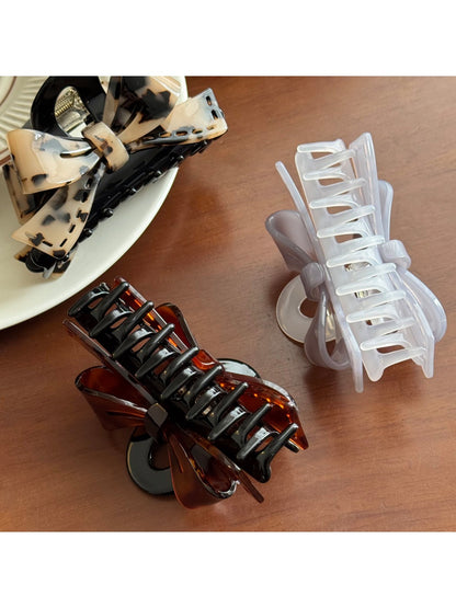 Beau - Elegant Bow Detail Acetate Claw Clip