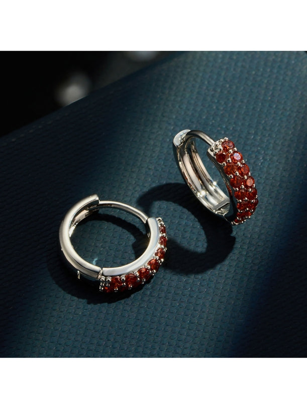 Earedge - Vintage Rhinestone Alloy Ring Earrings
