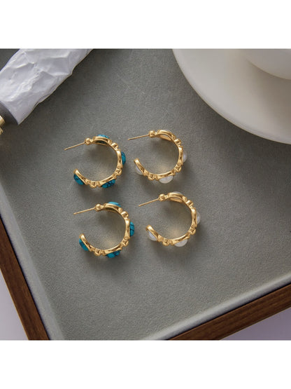 Earedge - Elegant C Shaped Hoop Earrings