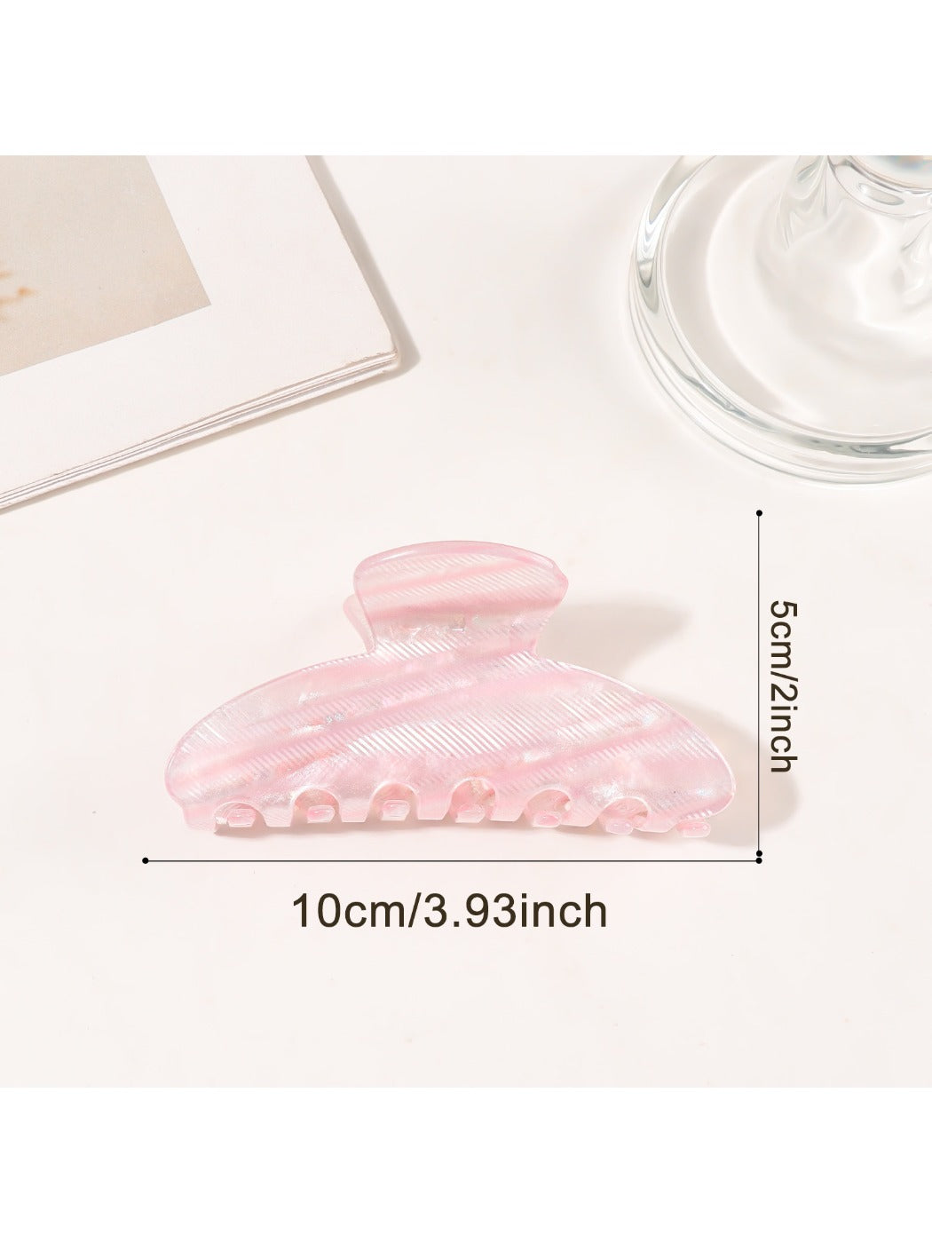 Beau - Striped Half Round Hair Claw Clip