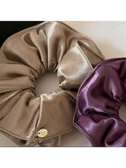 Gifty - Elegant Double Layer Ruched Satin Scrunchie