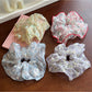 Gifty - Lace Mesh Scrunchie Oversized Floral Hair Tie