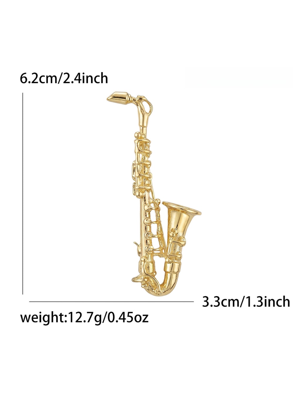 Brovia - Simple Music Theme Saxophone Brooch