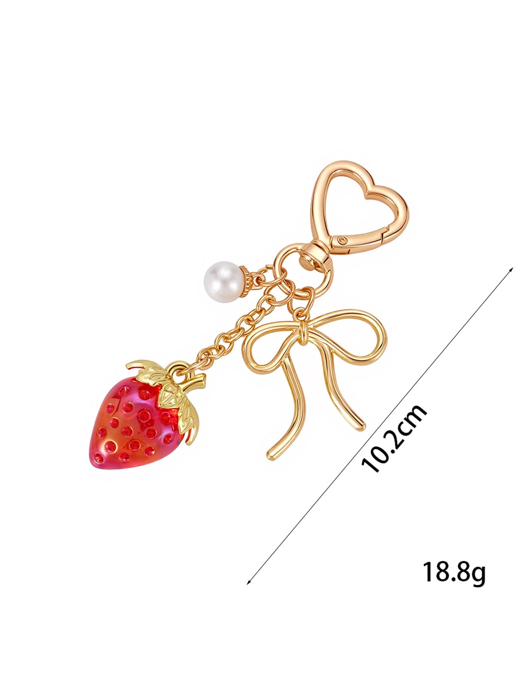 Keypus - Cartoon Strawberry Pendant Bow Bag Charm