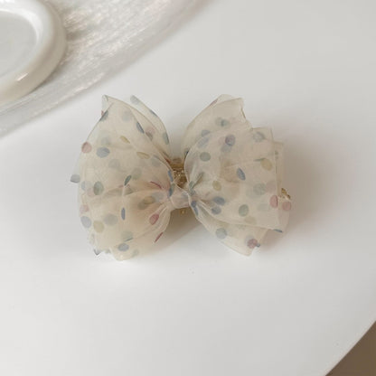 Beau - Sheer Mesh Bow Twist Design Banana Clip
