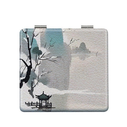 Mirroray - Retro Landscape Print Foldable Compact Mirror