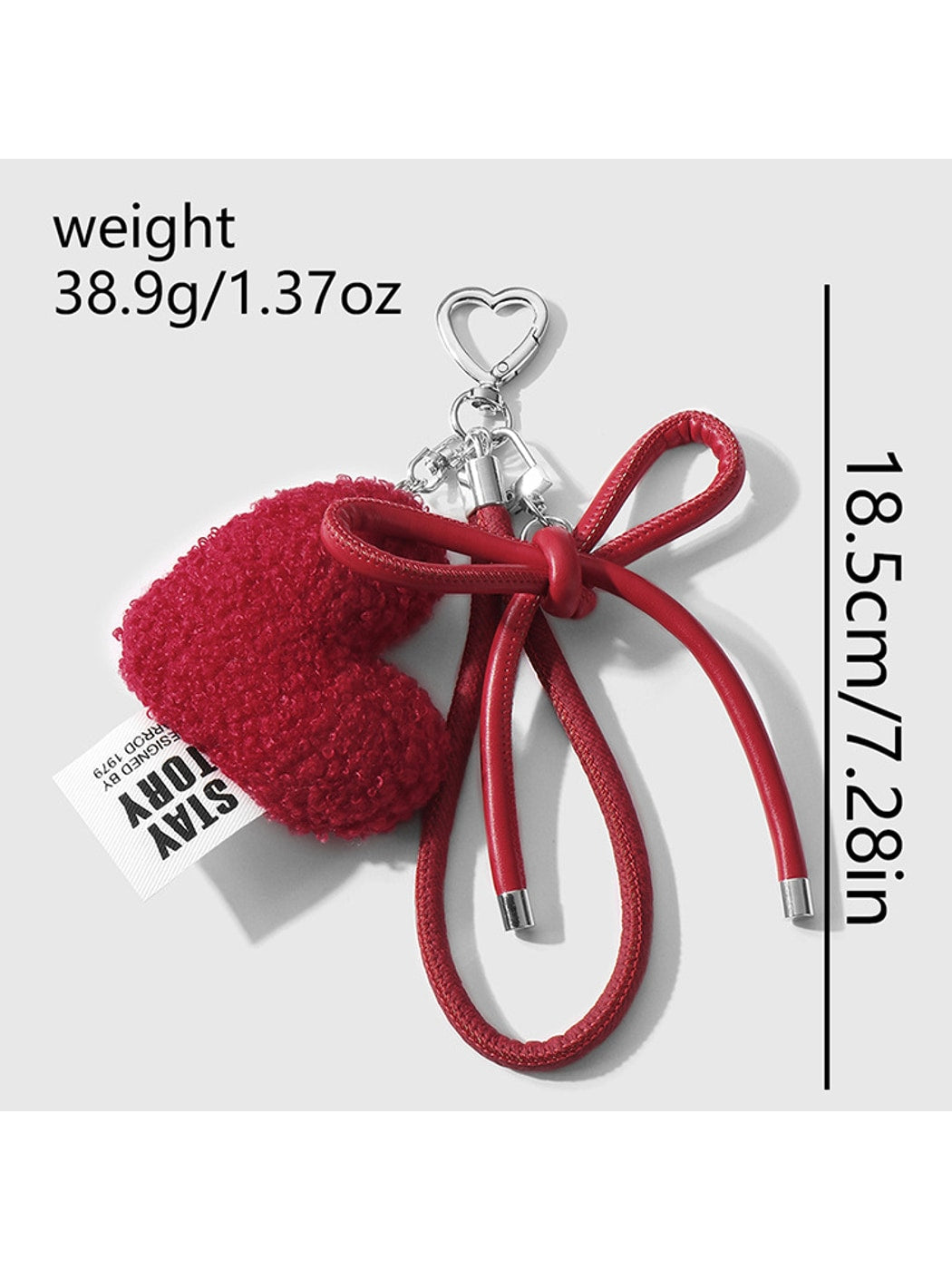 Keypus - Y2K Plush Heart Bow Bag Pendant Keychain