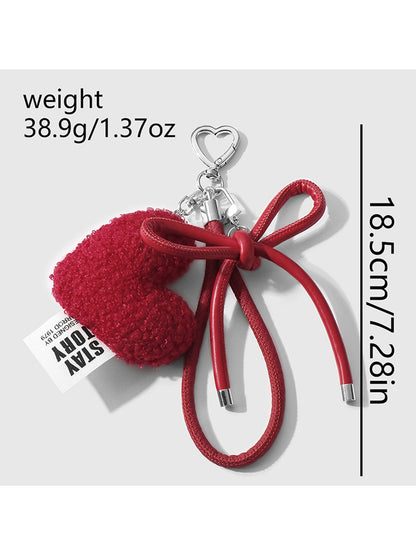 Keypus - Y2K Plush Heart Bow Bag Pendant Keychain