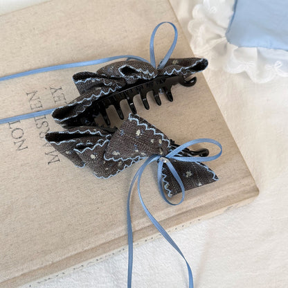 Beau - Layered Bow Ribbon Accent Hair Styling Banana Clip