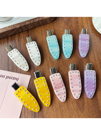 Beau - Geometric Ring Detail Acetate Duckbill Hair Clip