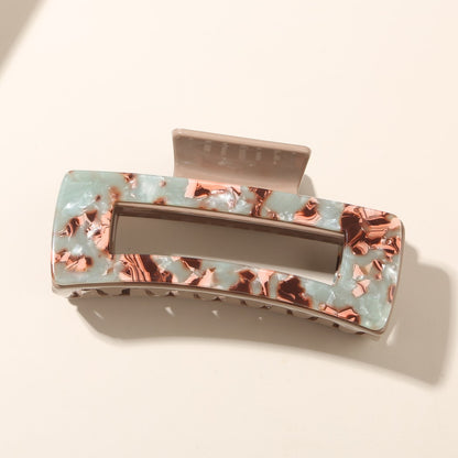Beau - Floral Print Rectangle Acetate Hair Claw Clip