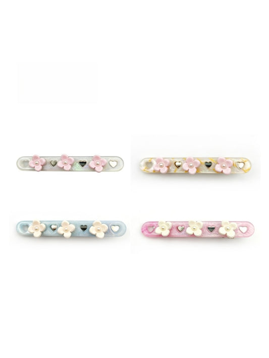 Beau - Acetate Floral Hollow-Out Rectangular Hair Clip