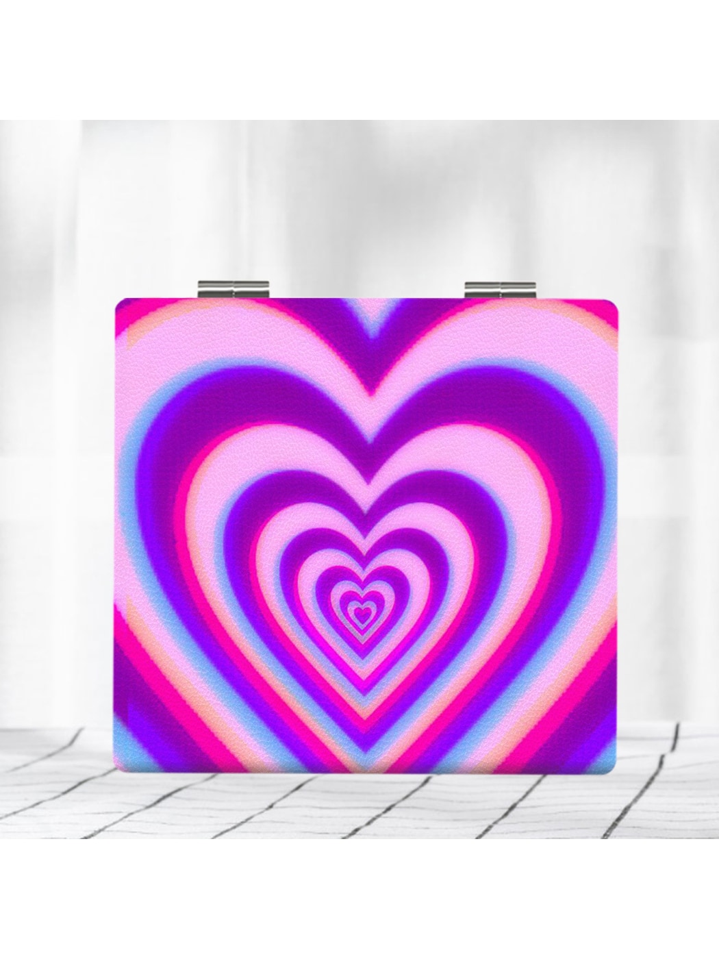 Mirroray - Heart Print Folding Compact Mirror