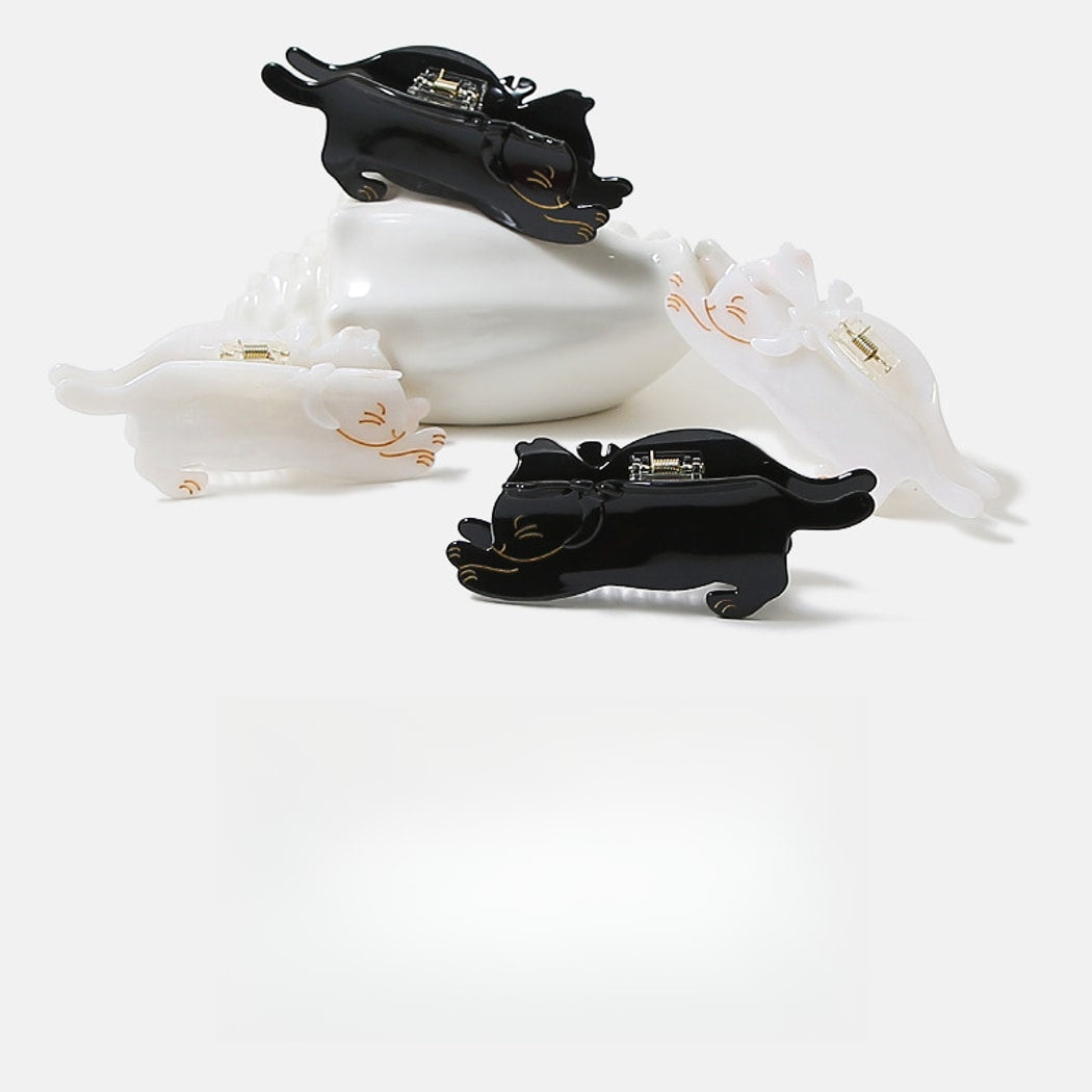 Beau - Glossy Acetate Cat Shape Hair Claw Clip