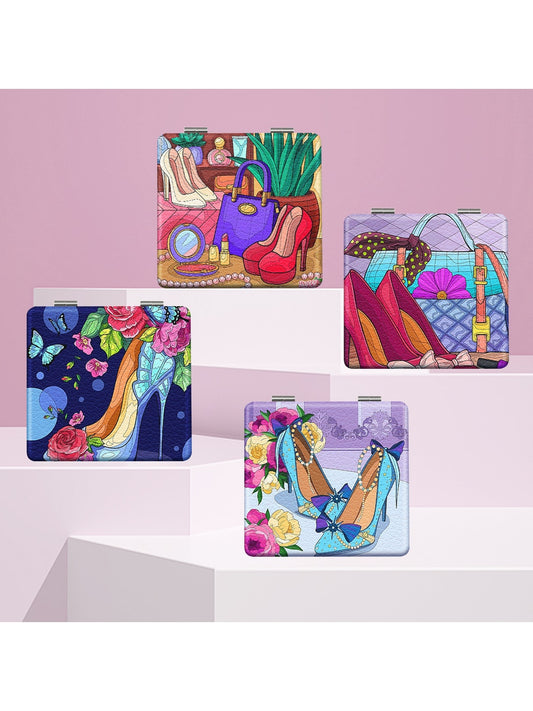 Mirroray - Cartoon Style High Heel Printed Foldable Mirror