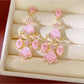 Earedge - Retro Layered Fan Motif Drop Earrings