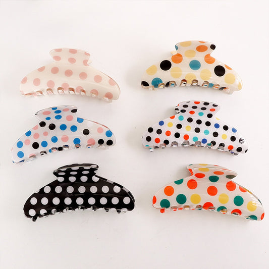 Beau - Classic Polka Dot Patterned Claw Clip