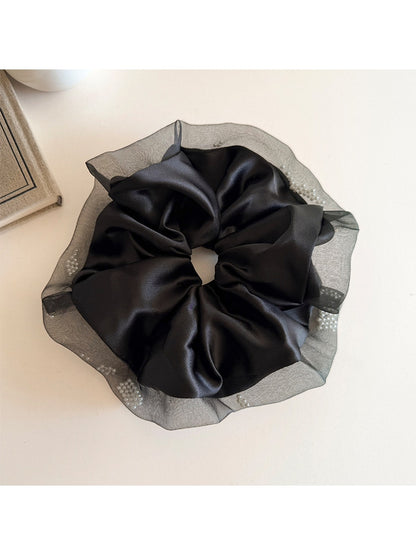 Gifty - Polyester Satin Finish Mesh Detail Scrunchie