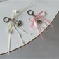 Keypus - Beaded Ribbon Bow Heart Bag Charm Keychain