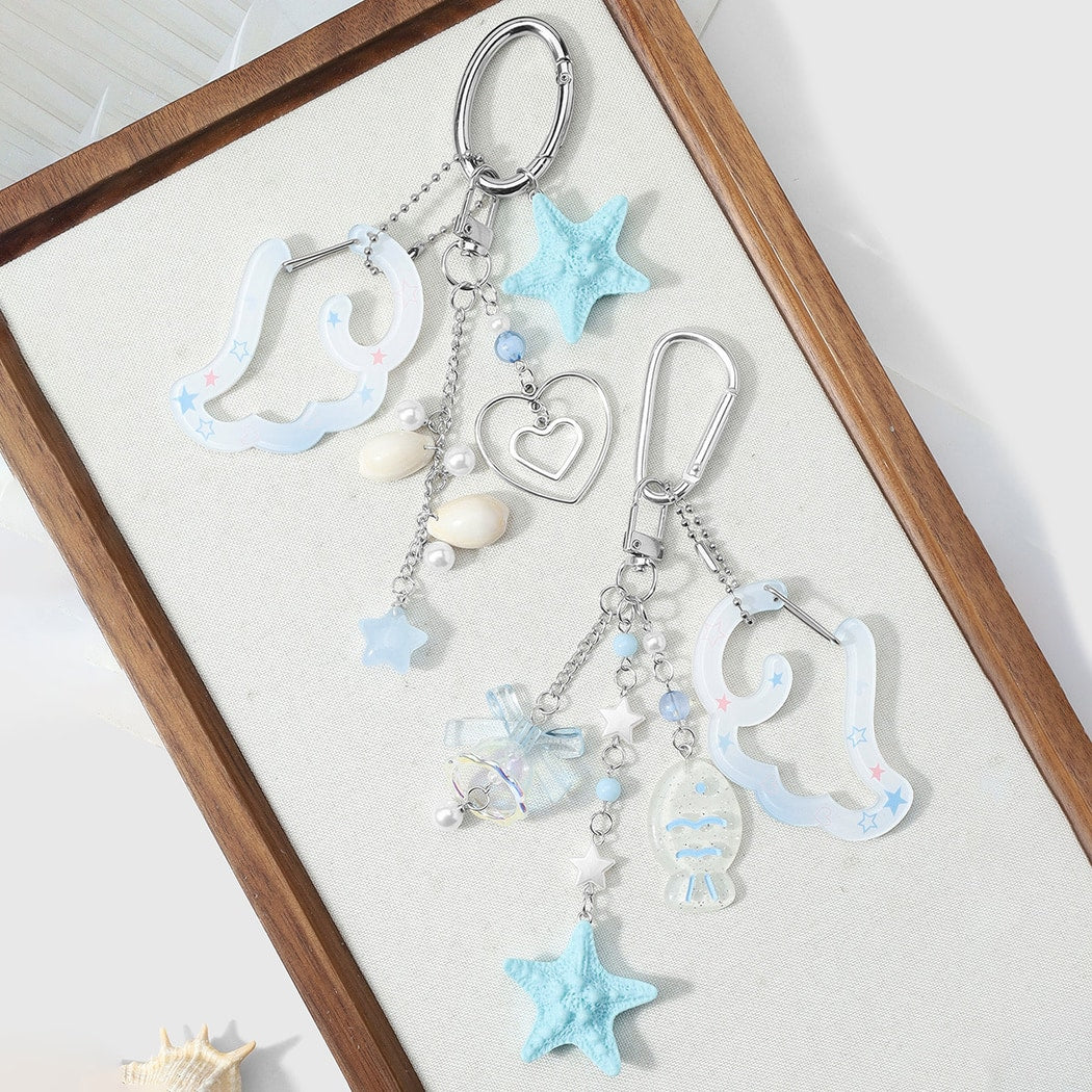 Keypus - Cute Blue Starfish Design Keychain
