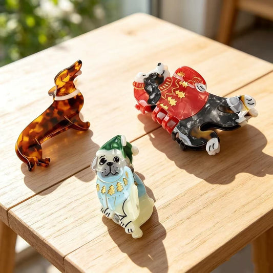 Beau - Acetate Dog Shape Animal Claw Clip