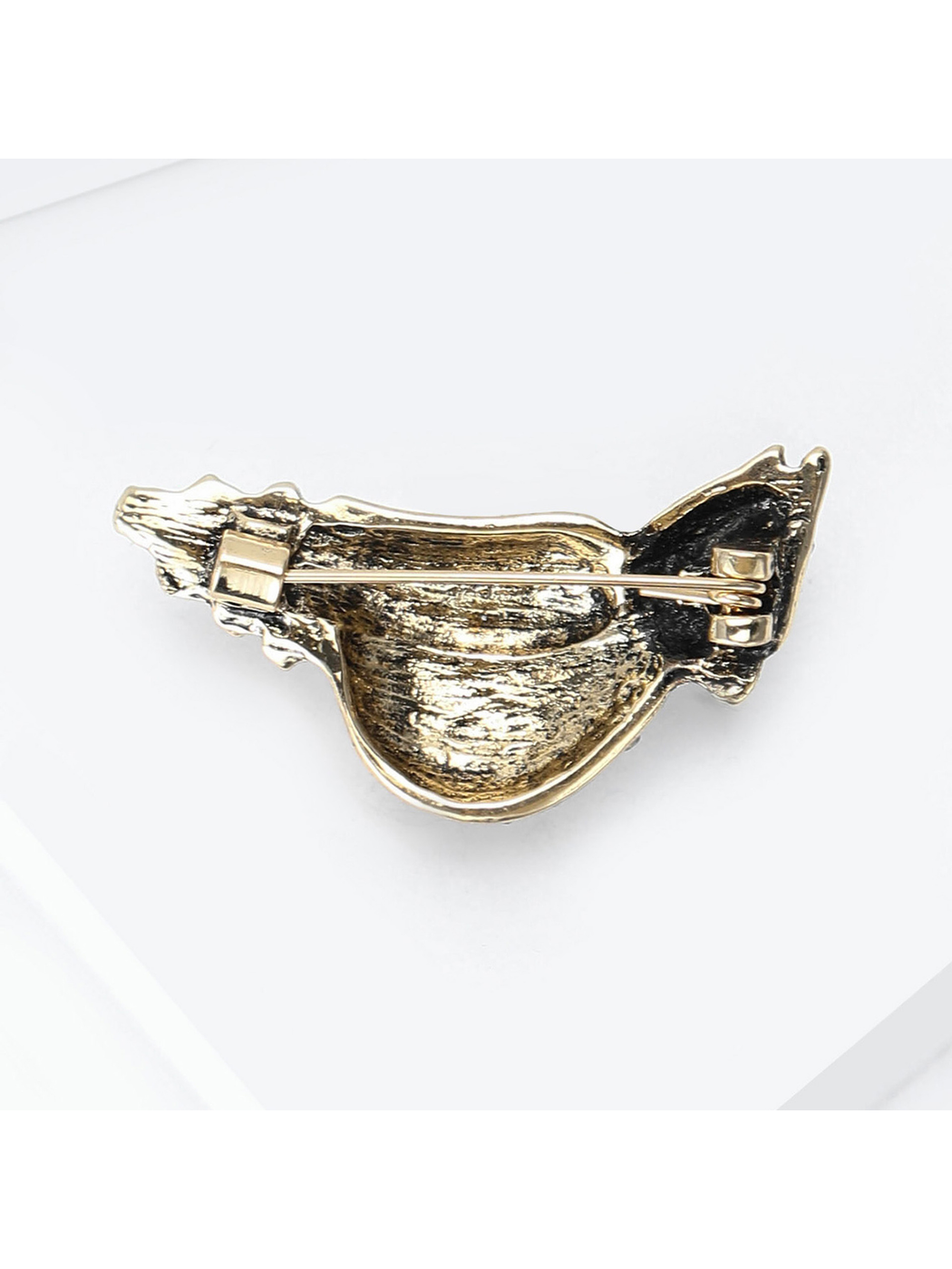 Brovia - Red Bird Rhinestone Accent Brooch Pin
