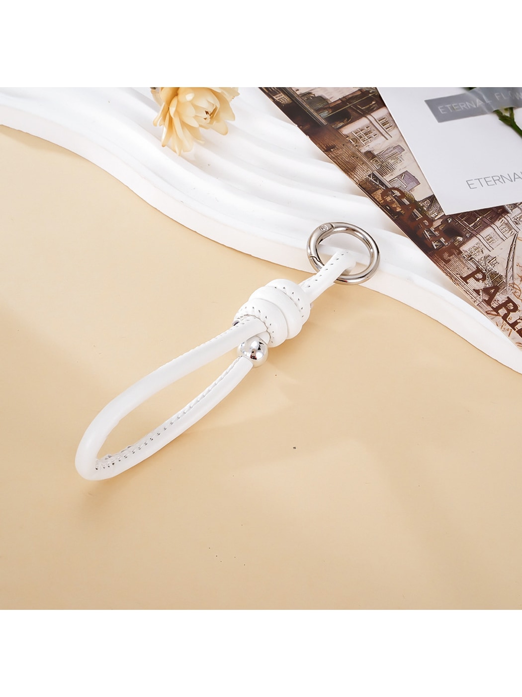 Keypus - Roman Knot Faux Leather Bag Charm Keychain