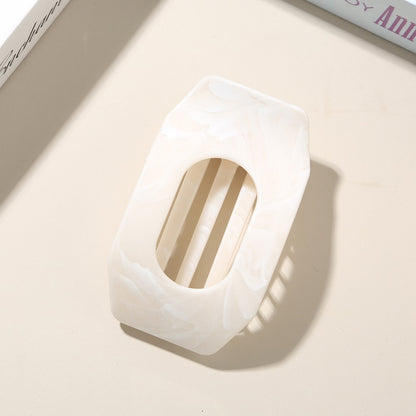 Beau - Marble Pattern Geometric Oval Hair Clip