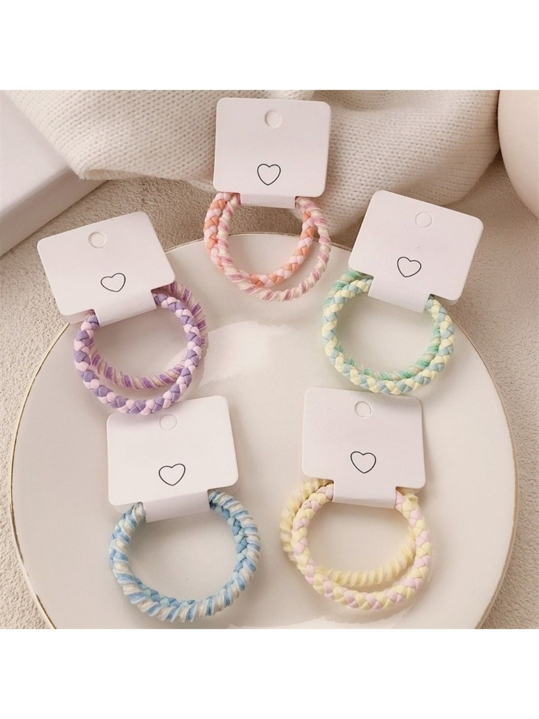 Gifty - Macaron Hair Tie Set (2 Pcs)