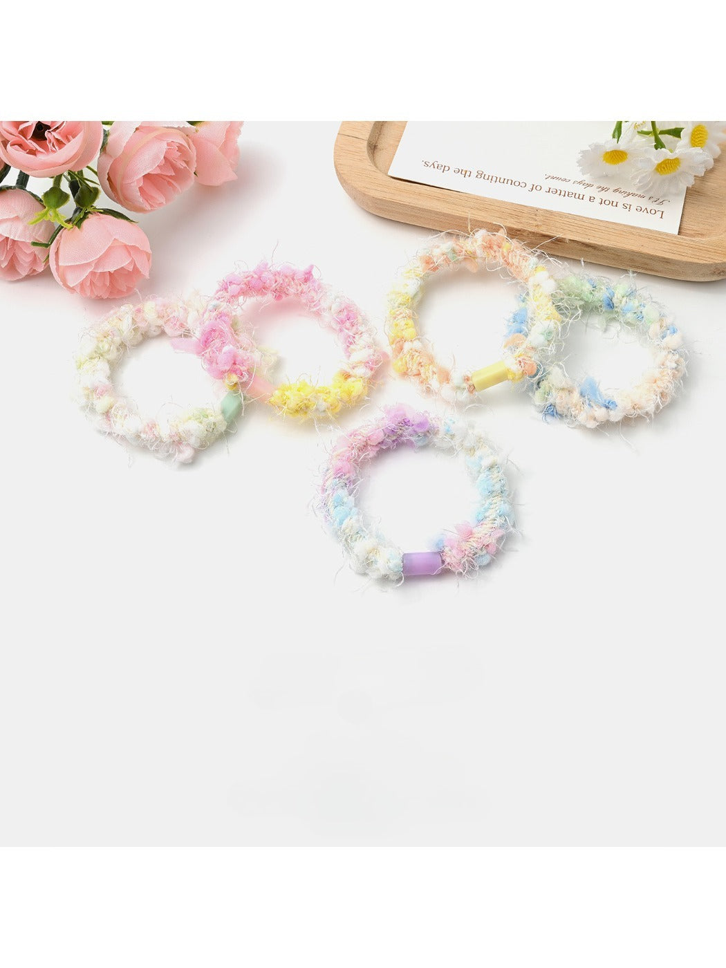 Gifty - Sweet Candy Color Plush Scrunchies Set