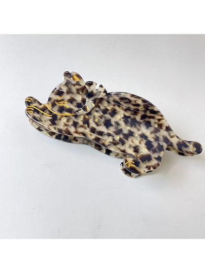 Beau - Jumping Cat Shaped Acetate Hair Clip