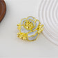 Beau - Sweet Floral Rose Gold Trim Hair Claw Clip