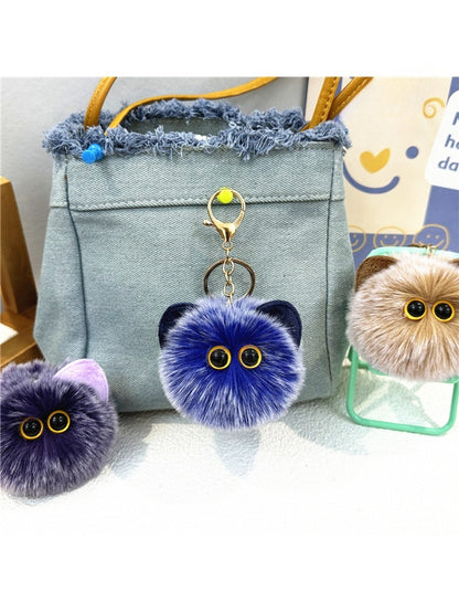 Keypus - Cat Pompom Bag Charm Keychain