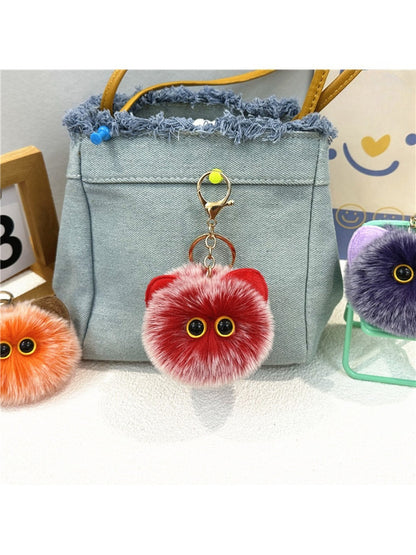 Keypus - Cat Pompom Bag Charm Keychain