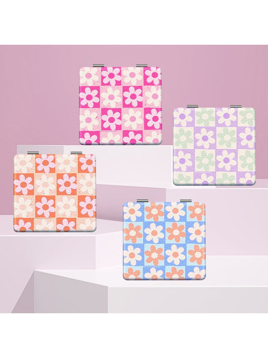Mirroray - Floral Print Folding Glass Makeup Mirror