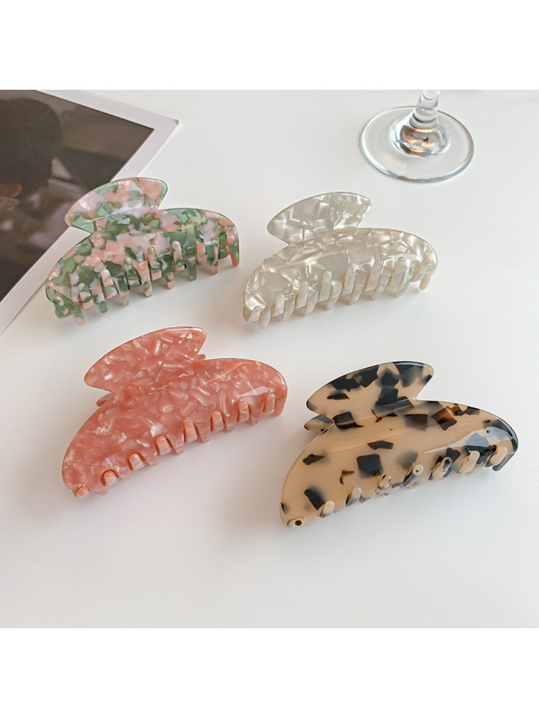 Beau - Elegant Textured Half Moon Claw Clip