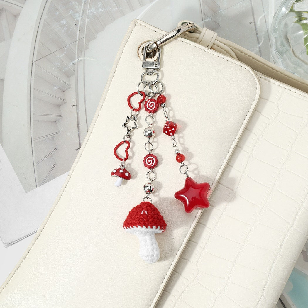 Keypus - Sweet Style Mushroom Heart Keychain