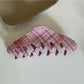 Beau - Pink Plaid Hair Claw Clip