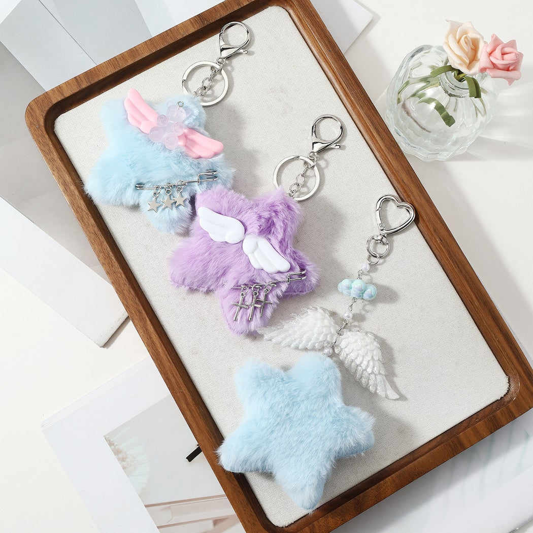 Keypus - Cartoon Plush Wing Star Keychain