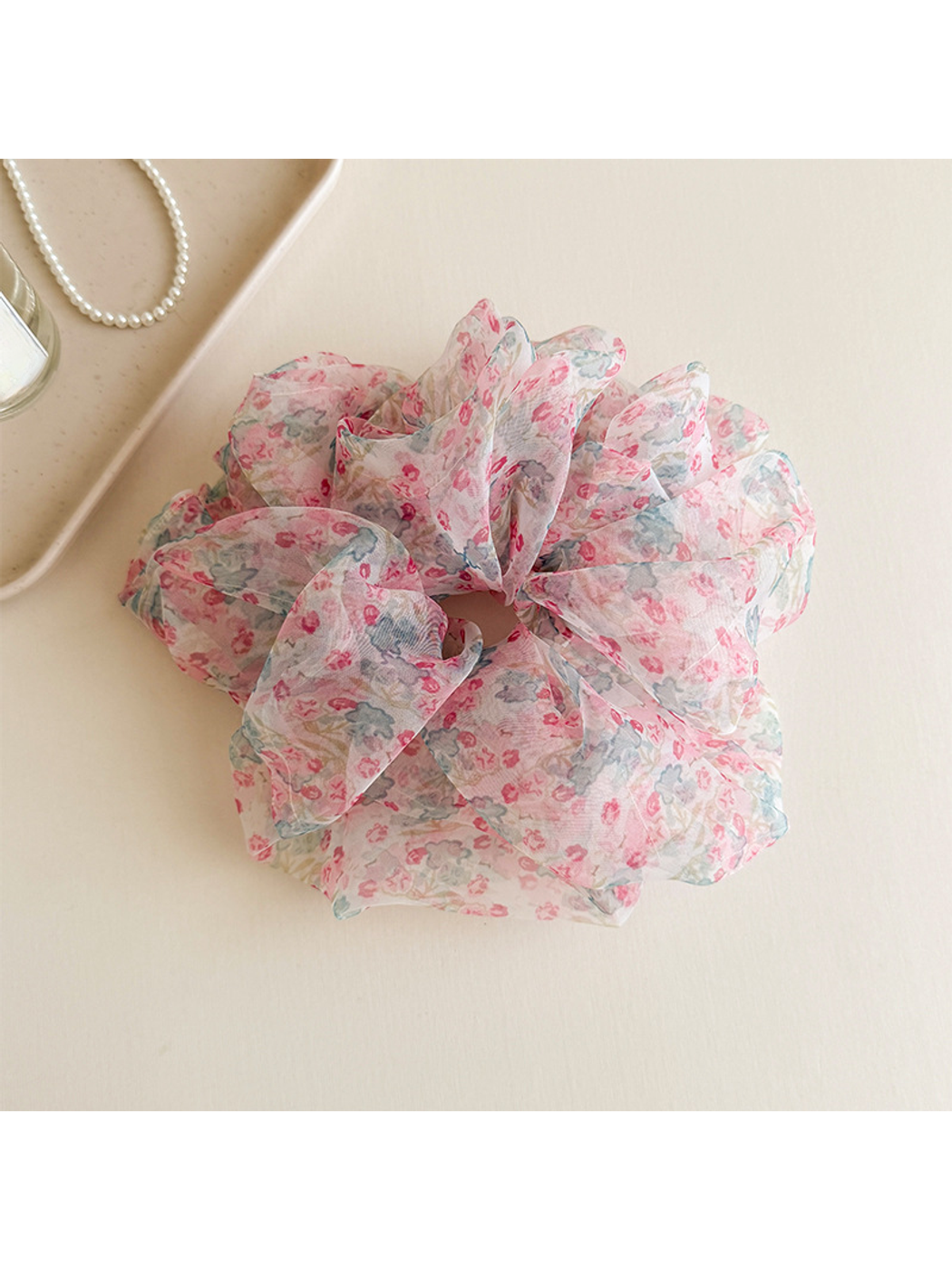 Gifty - Sweet Floral Organza Style Hair Scrunchie