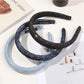 Gifty - Rhinestone Detail Denim Look Fabric Headband