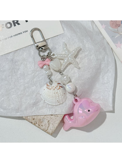 Keypus - Beaded Ocean Whale Accent Bag Charm Keychain