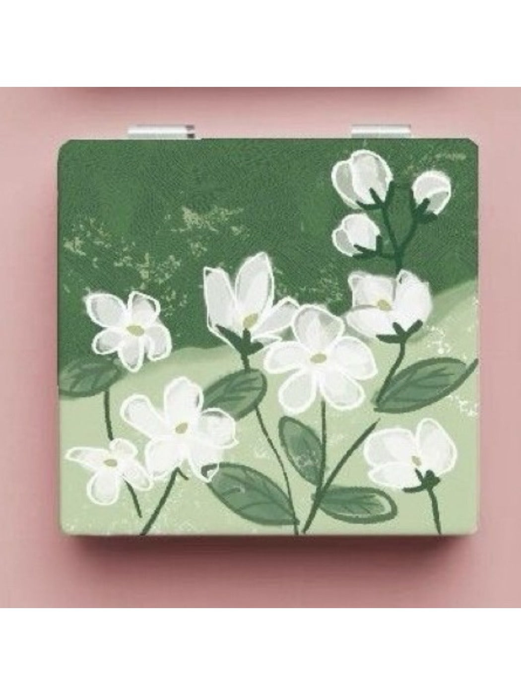 Mirroray - Floral Print Square Compact Mirror
