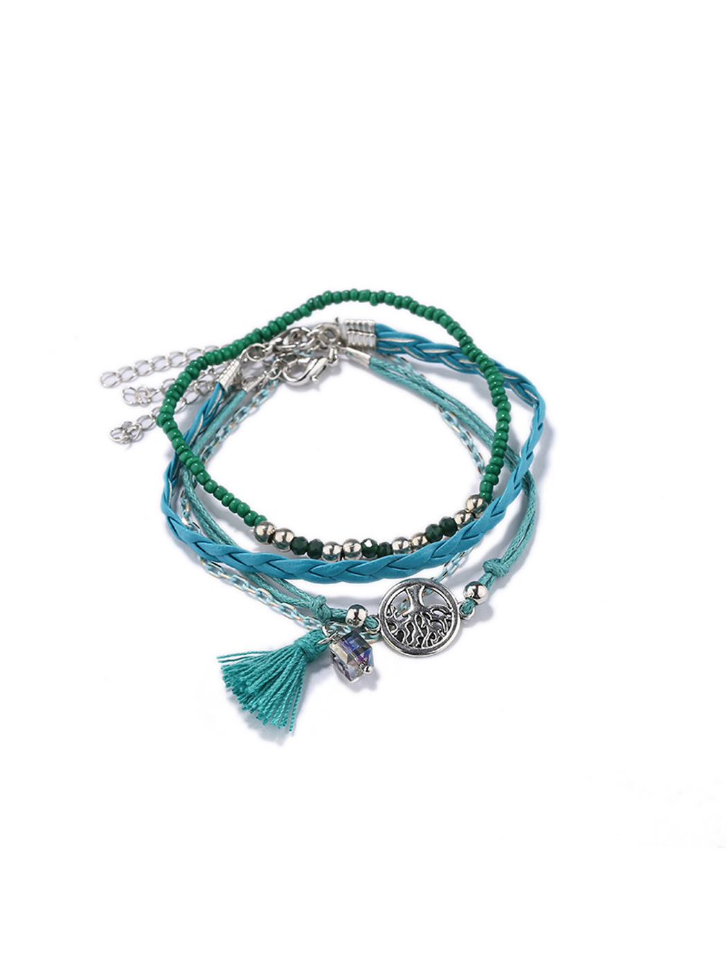 Lovra - Bohemian Tree Pendant Layered Bracelet