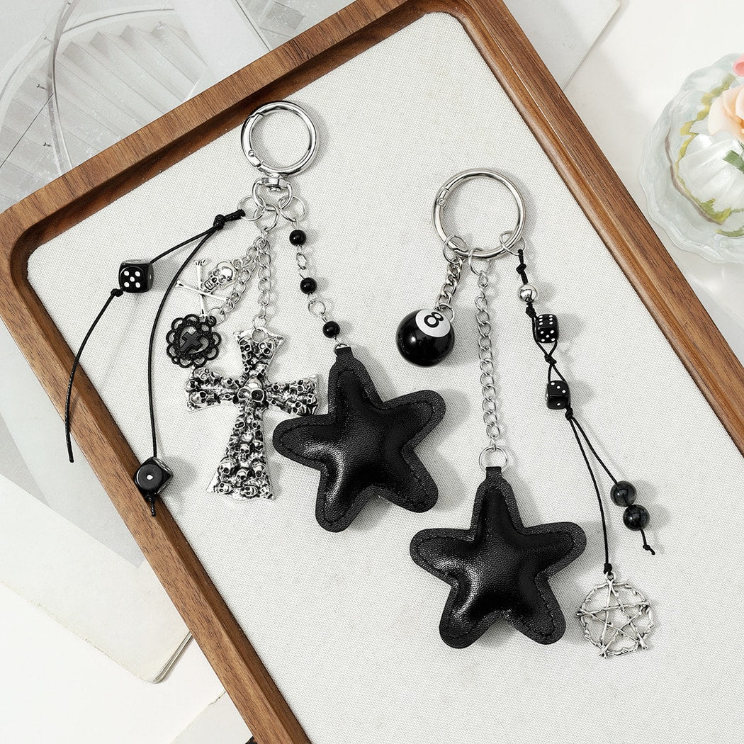 Keypus - Y2K Skull Cross and Black Star Keychain